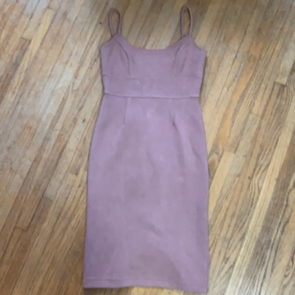 Blush suede dress